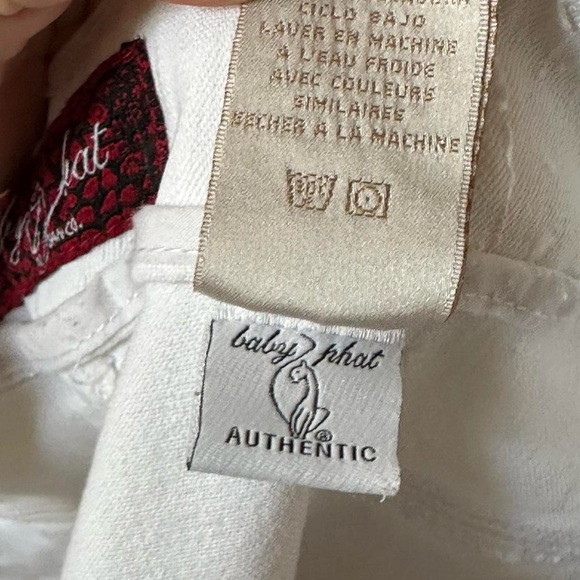 Y2k 90s Baby Phat White Bootcut Pants Size 7 - Picture 8 of 8